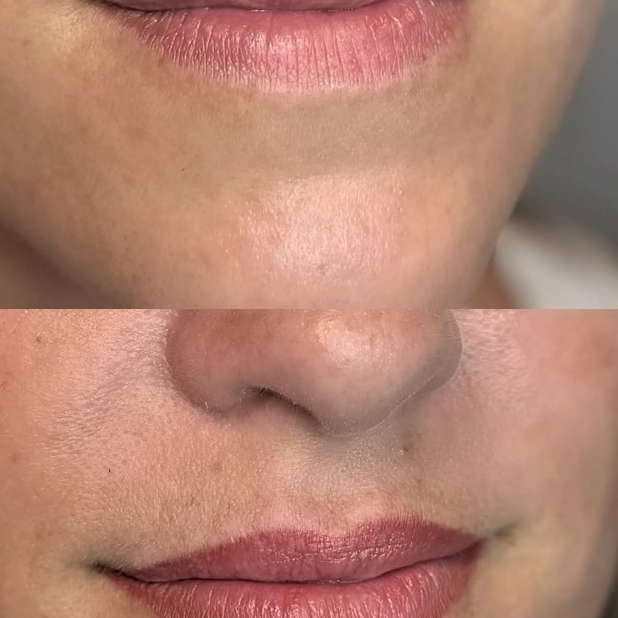 close-up lips with natural pigment