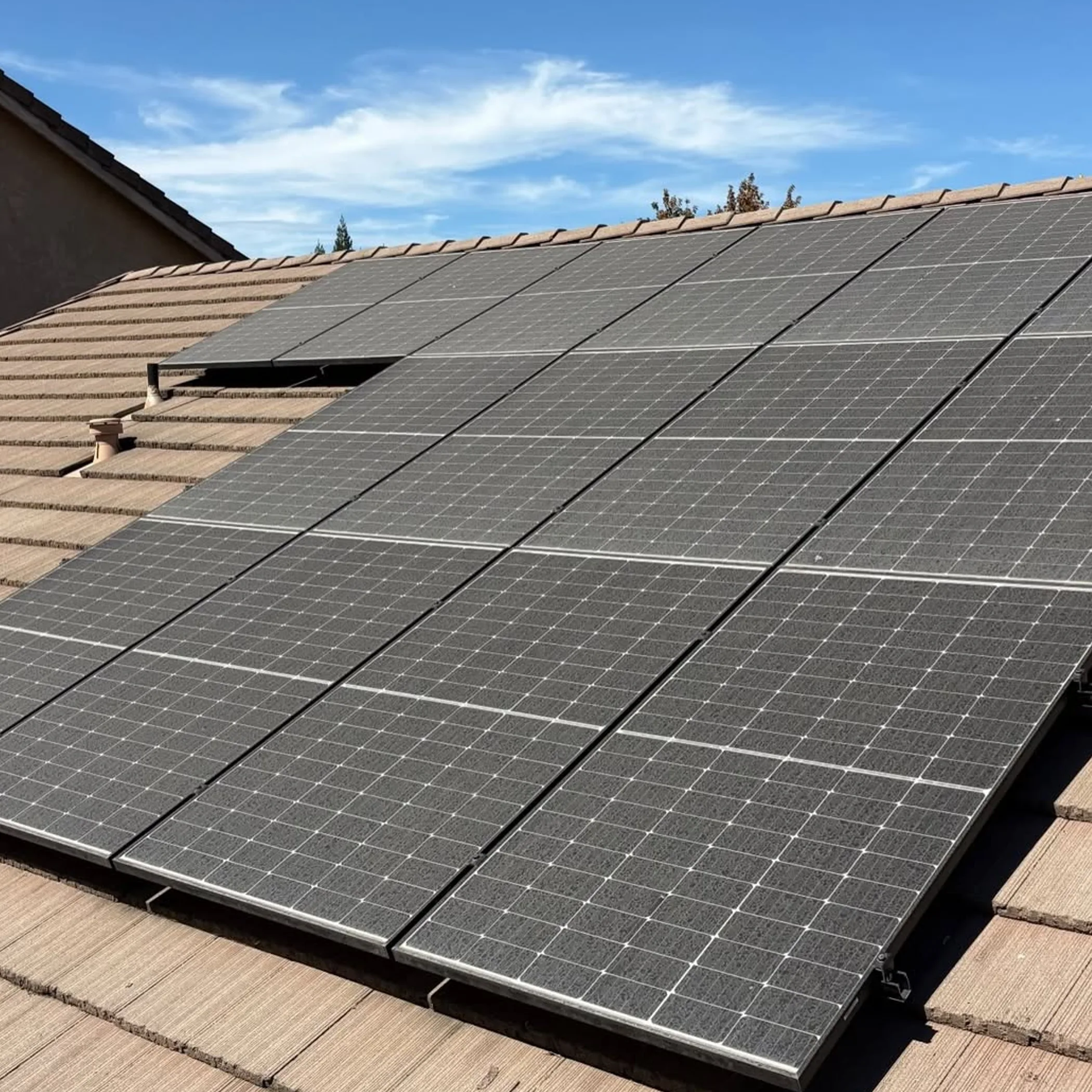 clearly visible solar panels