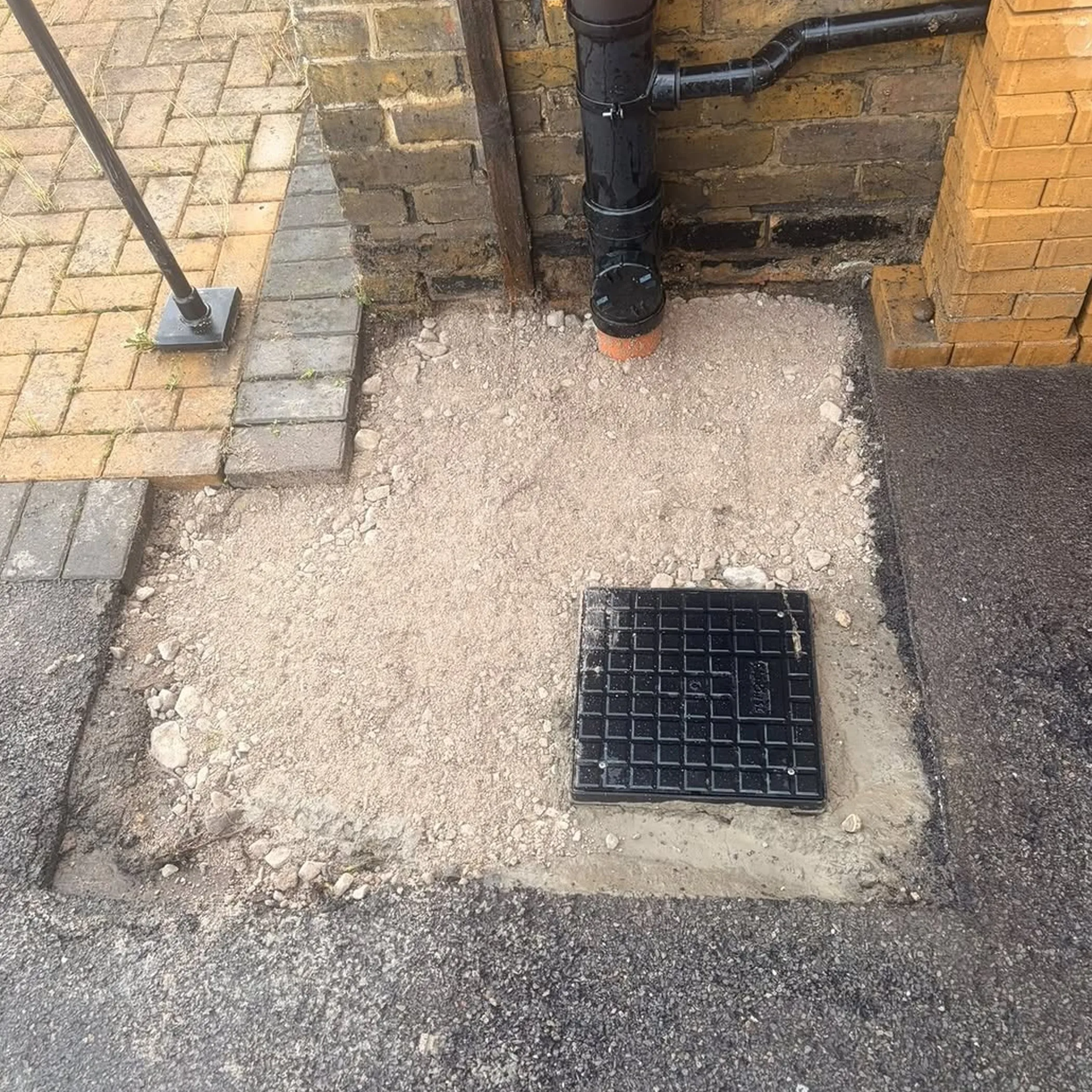 new manhole and drainage pipes